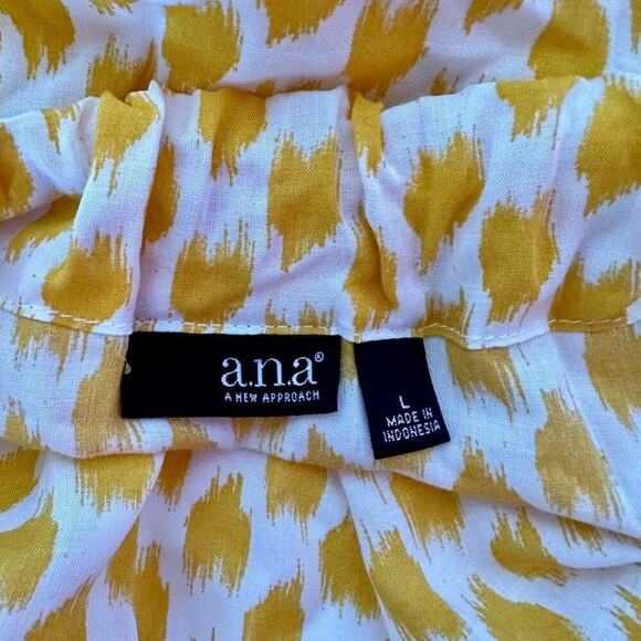 Womens Top Size Large Yellow White Tank Flow Breezy Summer Vacation Resort Ready - Picture 7 of 8